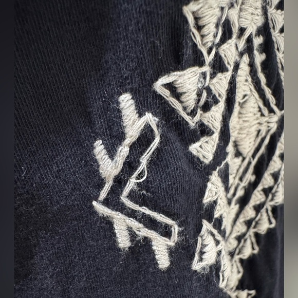 Johnny Was Tulia Embroidered Cardigan Open Front Women's Large Black Cream - Picture 15 of 15